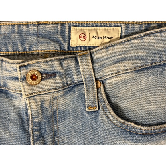 AG Adriano Goldschmied Farrah Boot High Rise Light Wash Fray Hem Jeans 28R Flare - Picture 4 of 12